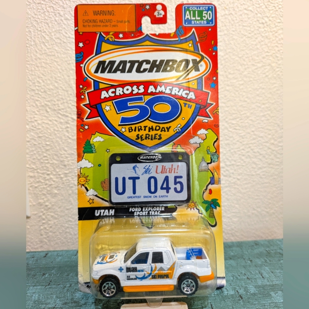 2/$18 VTG Matchbox Across America 50th Birthday Series Utah Ford Explorer 2001